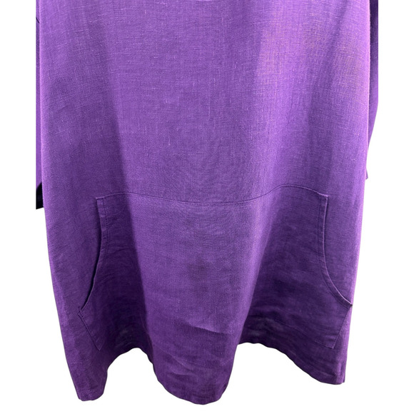Bryn Walker 100% Linen Judy Oversized Tunic Top Purple Women's Large Lagonlook - Picture 5 of 15